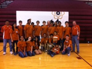 Robotics Club '14 poses with their trophy. 