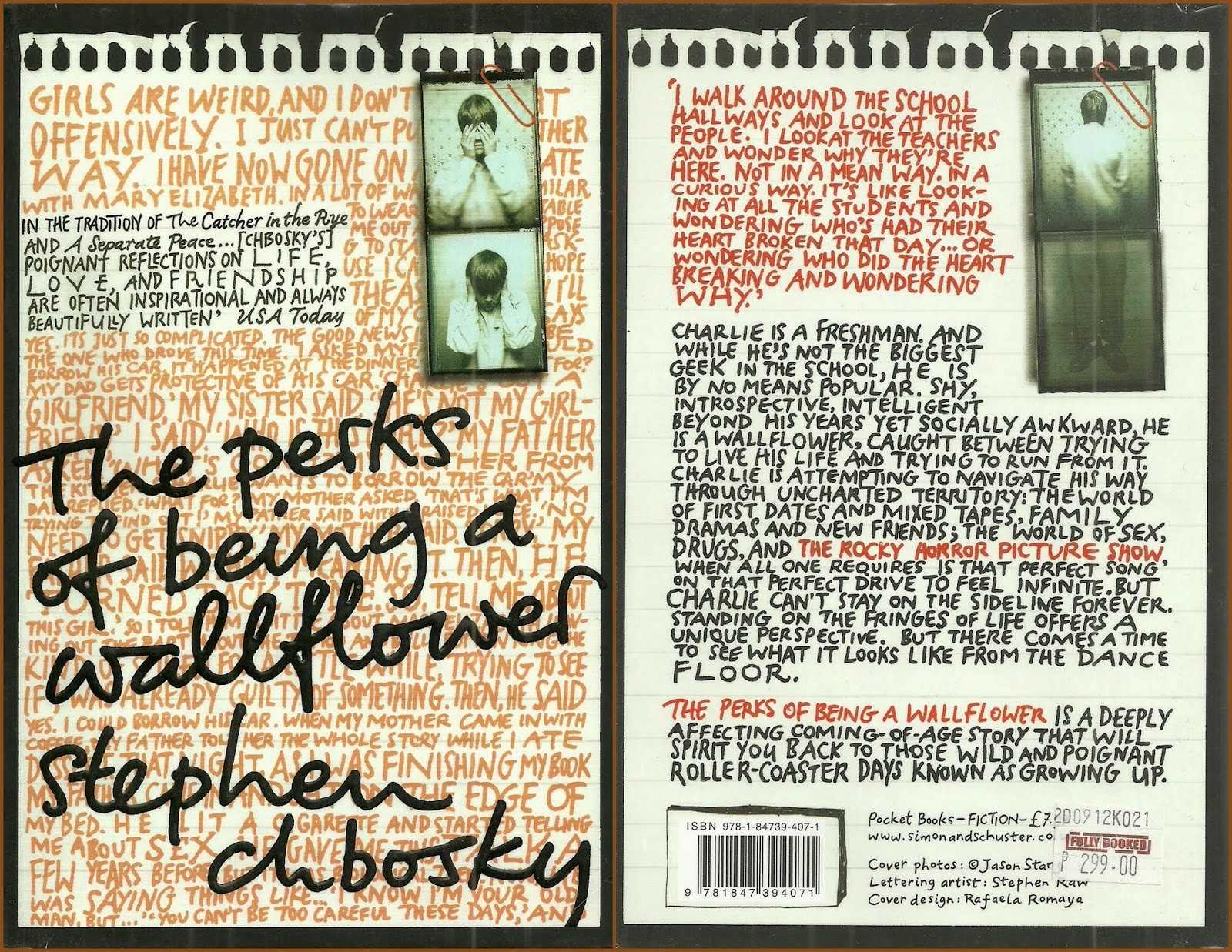 3. "Perks of Being a Wallflower" Book Cover Nail Art - wide 1