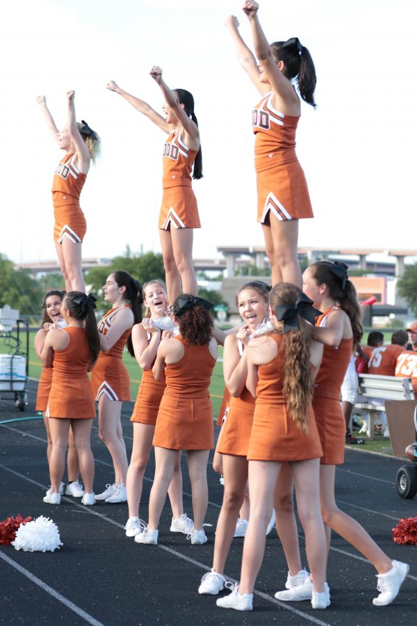 Westwood cheerleaders motivate both the crowd and the team.