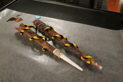 An example of students' Harry Potter wands.