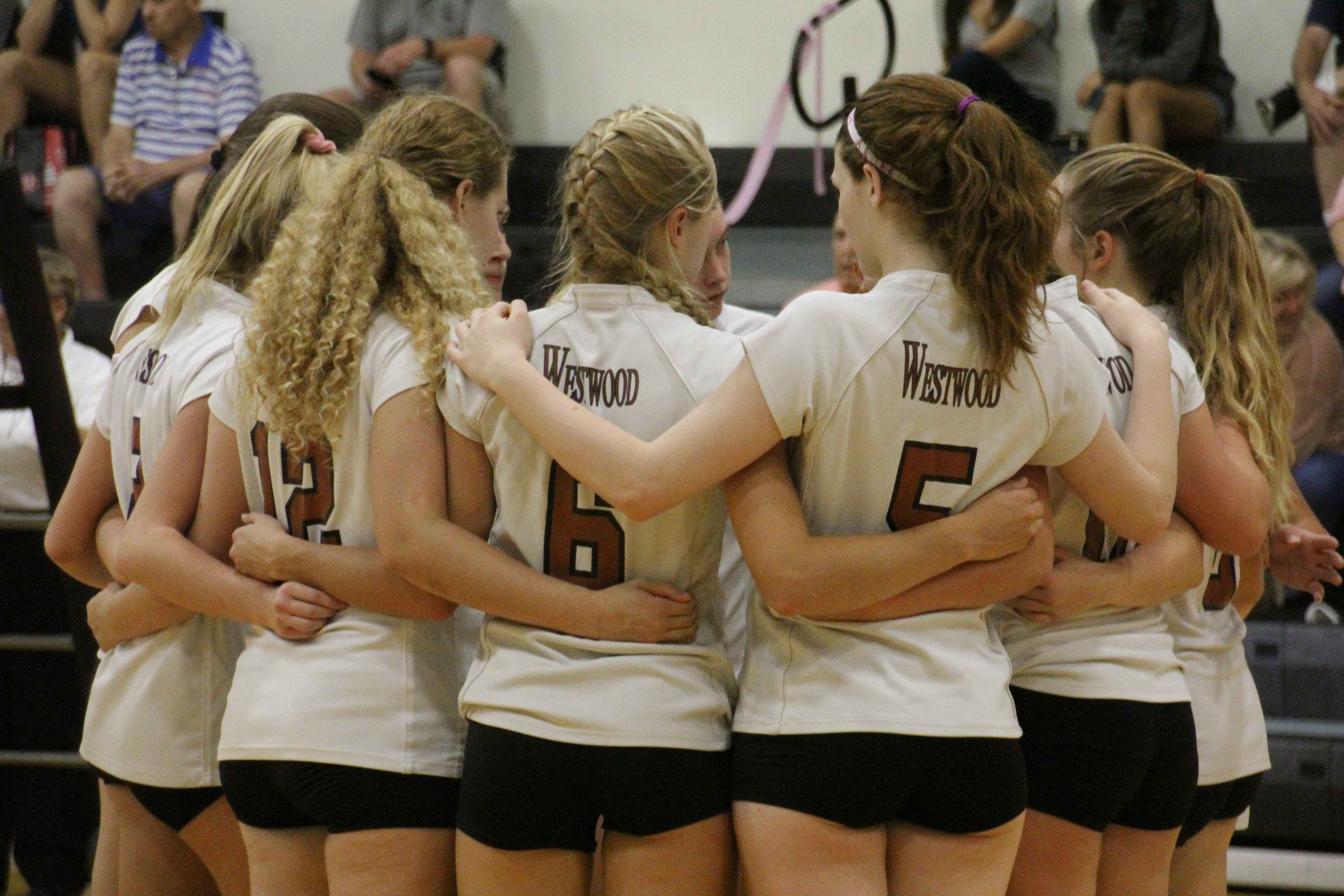 JV White Volleyball Succeeds Over McNeil in Dig Pink Game