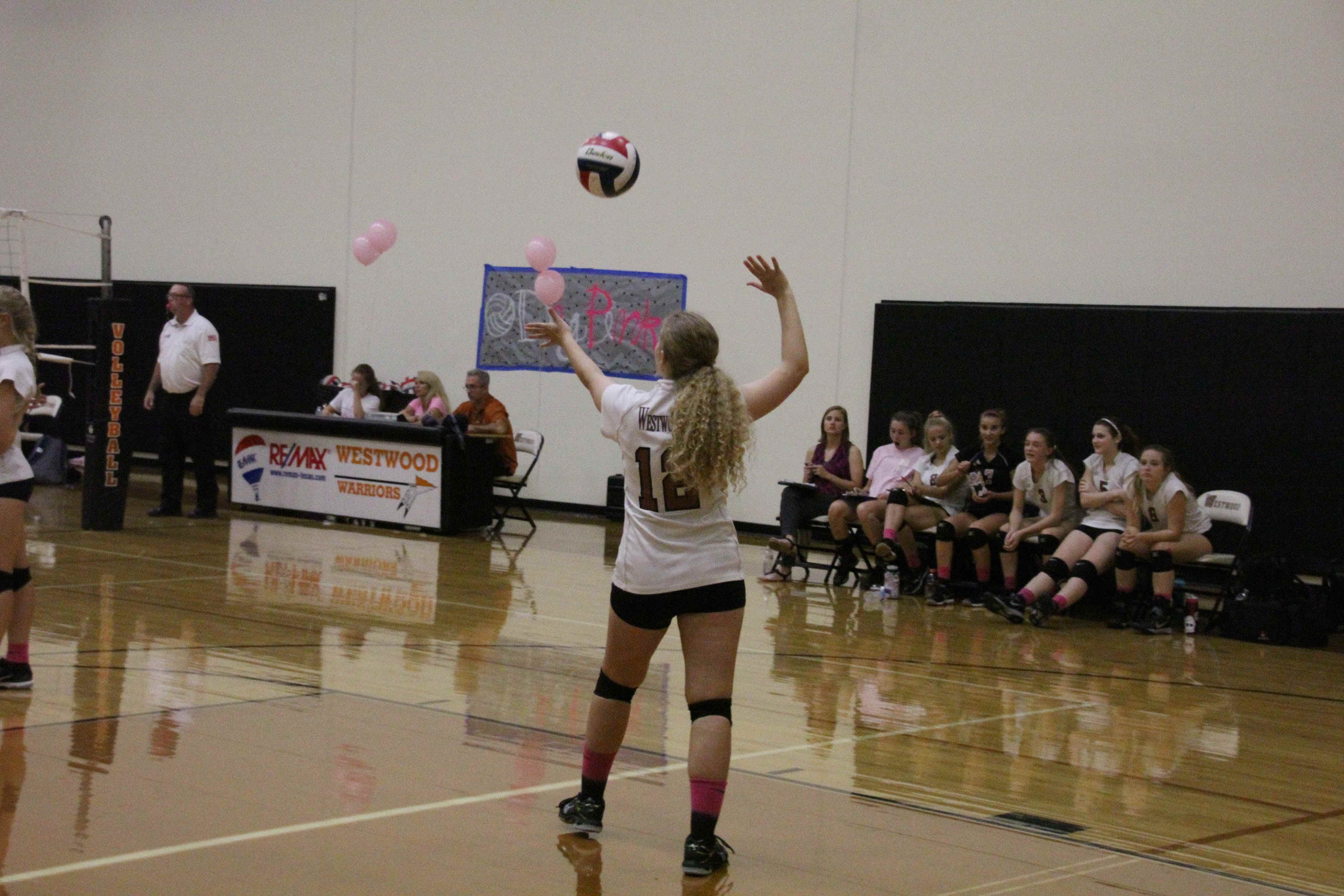 JV White Volleyball Succeeds Over McNeil in Dig Pink Game