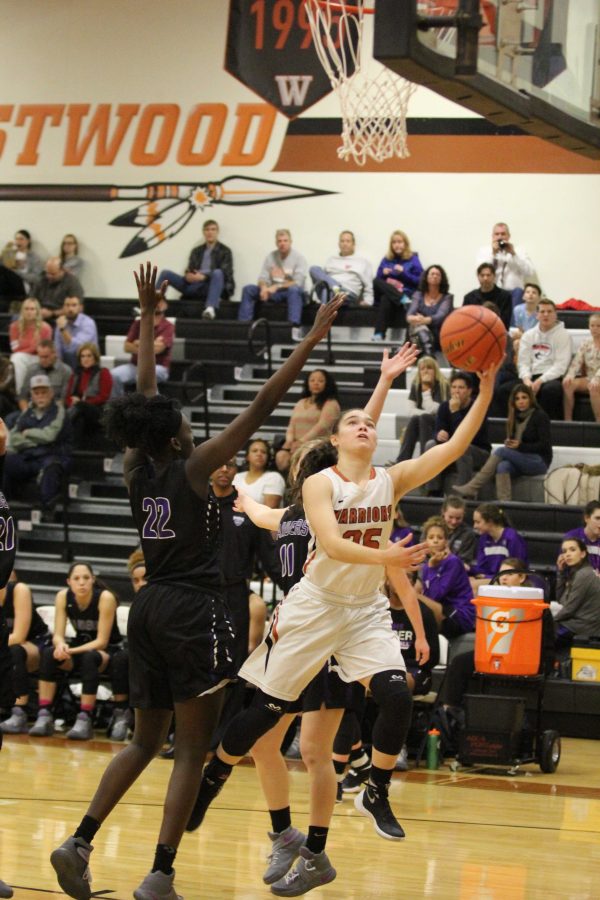 Danielle Davalos 19 guides the ball to the basket.