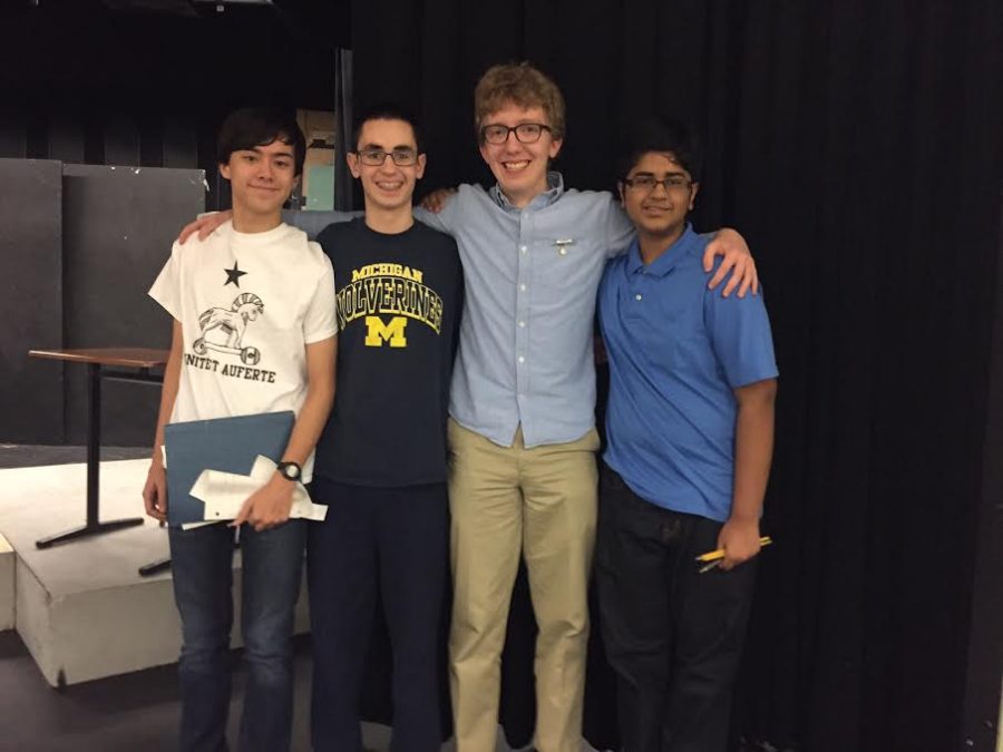 The Advanced Certamen team pose together after winning first place.