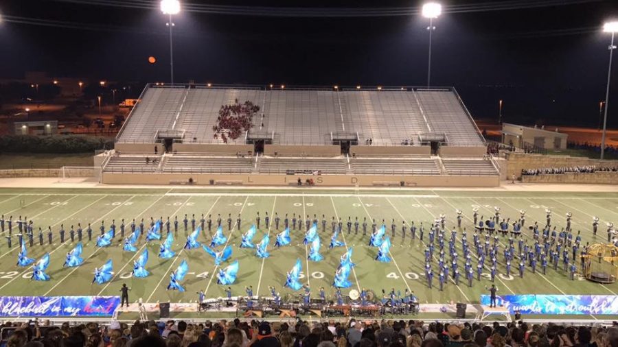 The band stands in their final set. Photo credit to Westwood Warrior Band.