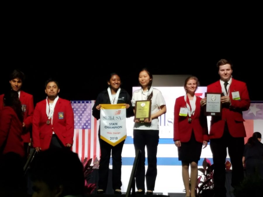 Stephanie Andrew 18 and Julie Kim 18 place gold in Web Design.