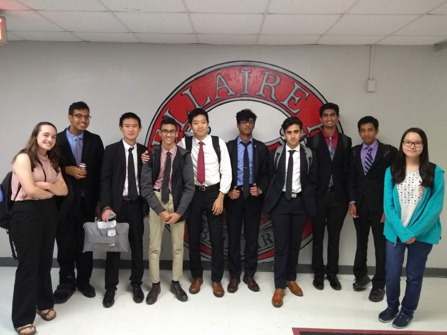 Students competing in Public Forum pose for a picture. Photo courtesy of WHS Speech and Debate.