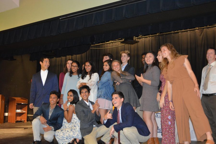 NHS members and officers strike a pose at the end of the ceremony.