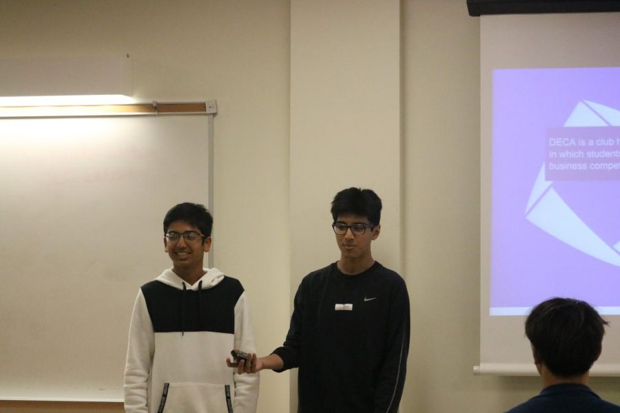 Sophomores Sahil Shah and Joshua Robert talk about what DECA is.