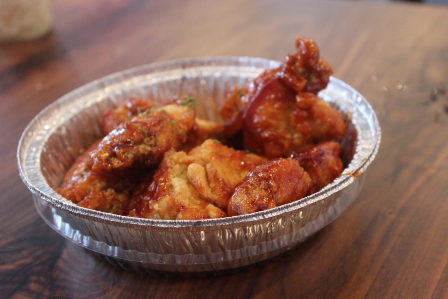 The Honey BBQ chicken wings were a good combination of sweet and savory, but were not spicy, like the menu said they would be.