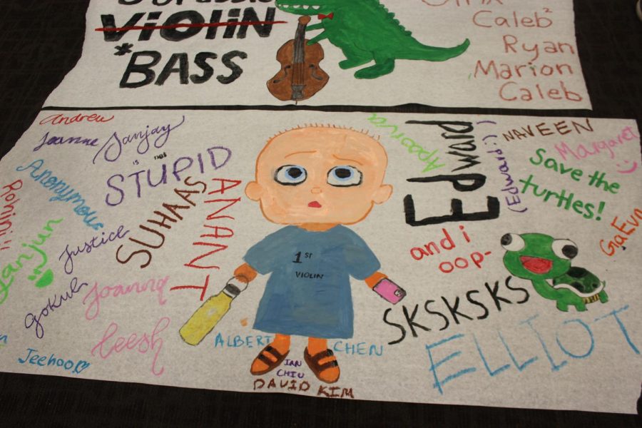 The first violins made a poster very similar to their poster last year with a giant baby.  However, this time they made it vsco themed with popular vsco phrases and objects.  Mr. Thompson predicted this was going to happen but thought it was funny anyway.