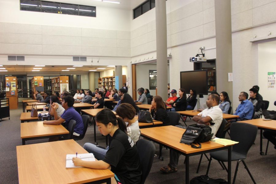 The room was packed with many interested parents and students who were curious about the IB program and its benefits.  Some people took notes and many used this opportunity to ask questions as well.