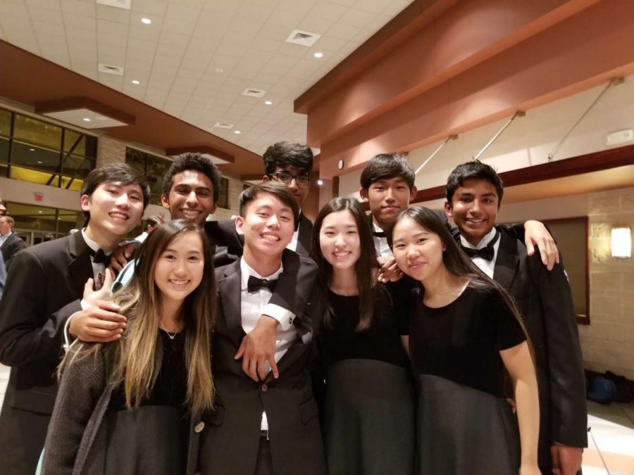 Students gather together to celebrate their achievements at All-Region. Photo Courtesy of Edward Seo 21.