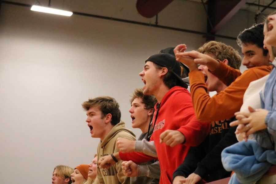 The Tribe made an effort to travel out to Hearne High School and cheer on the Lady Warriors. Their cheers motivated the girls during long and tiring rallies. 