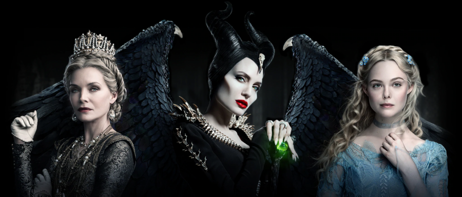 The+three+main+characters+pose+in+the+poster.+Maleficent%2C+played+by+Angelina+Jolie%2C+is+in+the+center+while+the+Queen+and+Aurora+are+on+her+left+and+right+sides+respectively.+Photo+Courtesy+of+Disney.