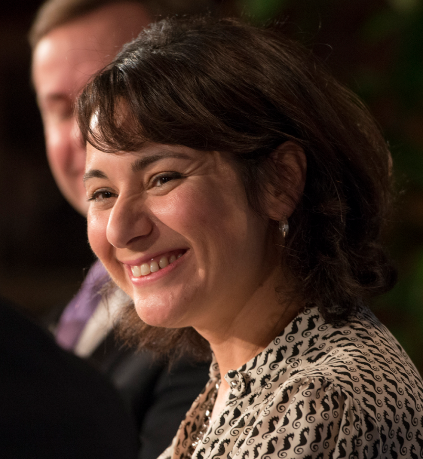Gina Hinojosa smiles at the LBJ Presidential Library’s Future of Texas discussion. This annual discussion is held  for state legislators reviewing the issues facing the Texas Legislature’s current session.