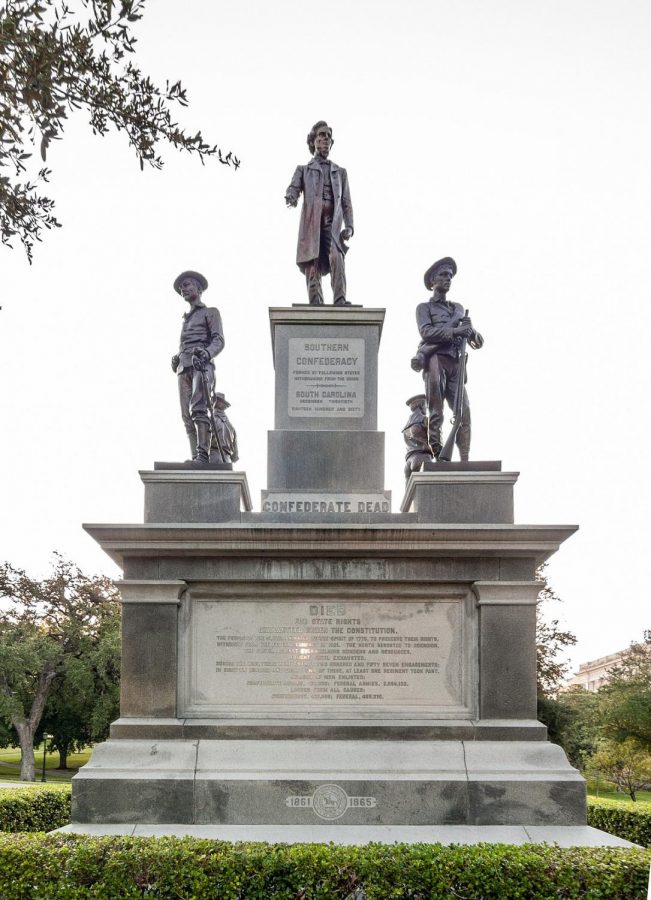 This statue is a monument to the Confederacy and is situated on the grounds of the Texas Capitol.