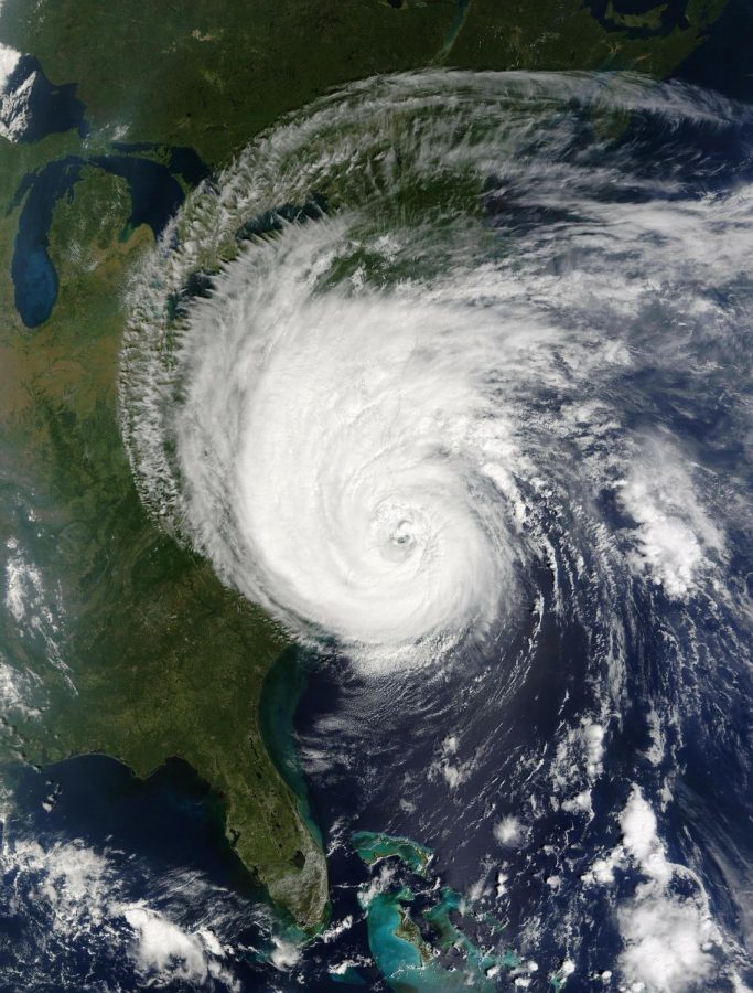 Hurricane Isabel making landfall in the Northeast in 2003.