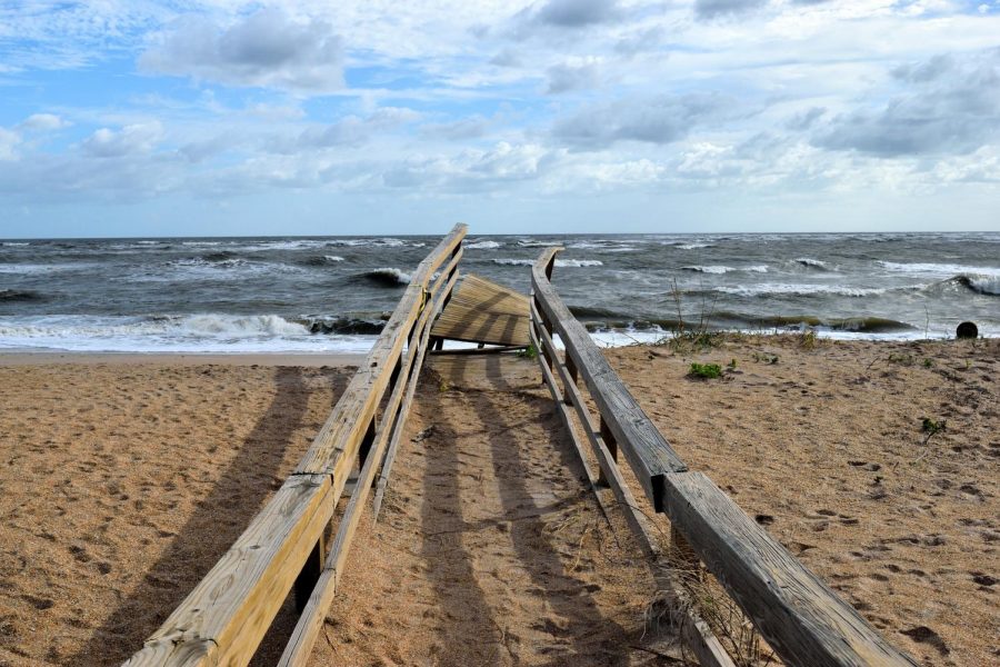 A boardwalk destroyed in the aftermath of Hurricane Irma in September 2017.