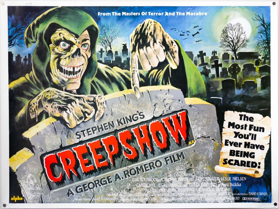 The British poster for Creepshow showcases the ghoulish mascot and the iconic tagline. Image courtesy of Film on Paper.