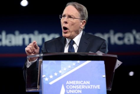 The NRAs CEO and executive vice president Wayne LaPierre speaking at the 2017 American Conservative Political Action Conference (CPAC) in National Harbor, Maryland.