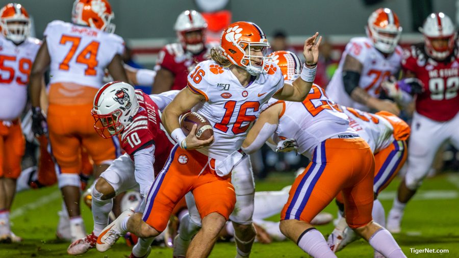 Clemson quarterback Trevor Lawrence (16) is widely projected to be the first overall pick in the 2021 NFL Draft. The NFL Draft has historically been one of the most popular events on the calendar for football fans. Photo courtesy of Wikimedia Commons.
