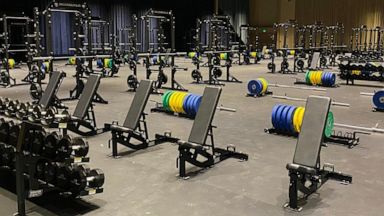The weight room for the men at the NCAA college basketball tournament was well-stocked and expansive, while for the women it was extremely sparse. The disparity showed even in the food they were served and the goodie bags they got, showing the lack of equality for all genders in the sport. Photo Courtesy of ABC News.