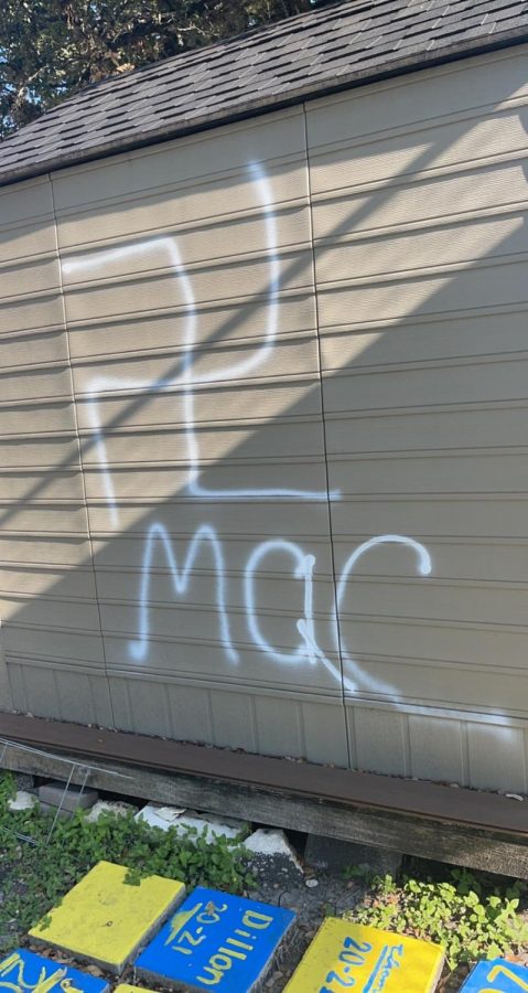 An Anderson student captured antisemitic graffiti that was painted on the schools tennis shed. There were also racist and homophobic hate messages on parking lot spaces. Graffiti was quickly painted over after being discovered.