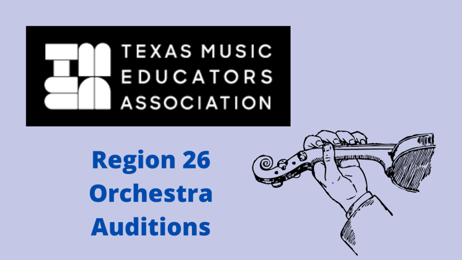 Orchestra students auditioned for the Texas Music Educators Association (TMEA) All-Region orchestras on Friday, Oct. 15 and Saturday, Oct. 16. Graphic by Riya Patil. 