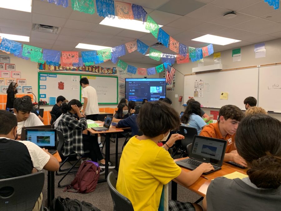 Westwood students are back in their classroom after a year and half of virtual classes. Work is centered on chrome books and safety precautions like masks are upheld by most students.