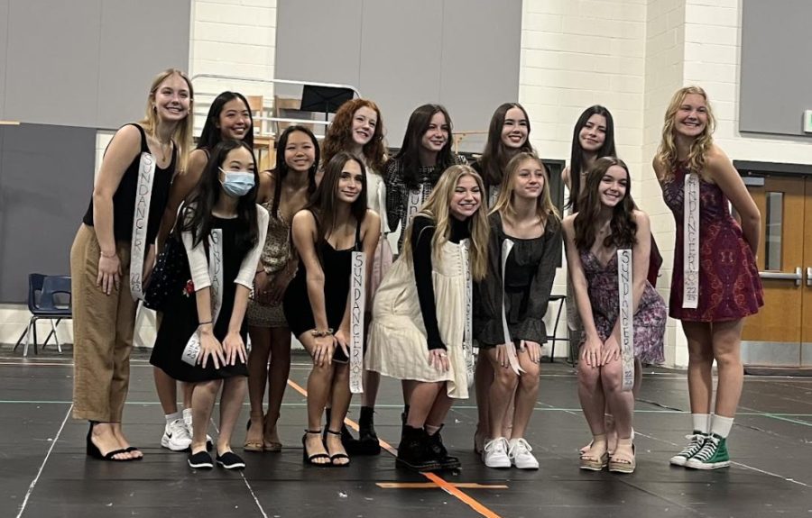 The newest members of the SunDancers pose for a picture following the ribbon pinning ceremony. Students were welcomed by their teammates, beginning the getting-to-know-you process. 