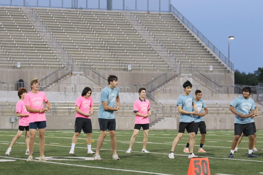 Carson Turner 22 performs to Justin Biebers Baby along with the rest of the Powderpuff cheerleaders.  The cheerleaders also performed to Ariana Grande and Iggy Azaleas famous song Problem, which also got a lot of cheers and applause from the audience. 
