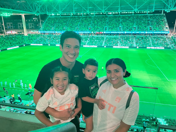 When hes not coaching Mens Soccer or teaching Economics, Mr. Chris Hellums spends time with his family, and attends Austin FC games. 