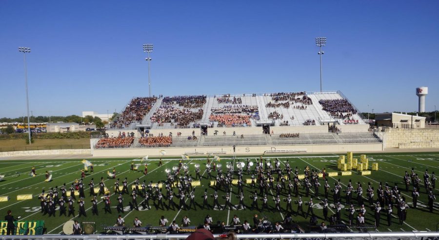 The band won first place with their show, Beyond the Brick, at the Vista Ridge Marching Festival. The show portrayed elements of the Wizard of Oz using brick props and pillars. 