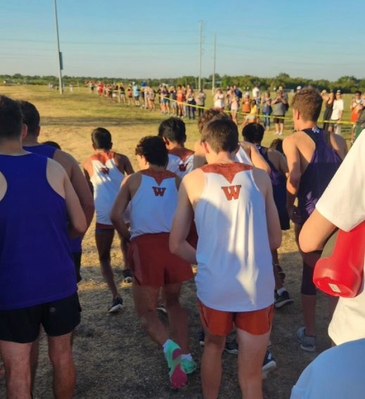 Taking off swiftly, the varsity boys cross country team leaves the starting line ready for the 3-mile trek ahead. The Boys had a successful first and second meet and looked to continue with a third. 