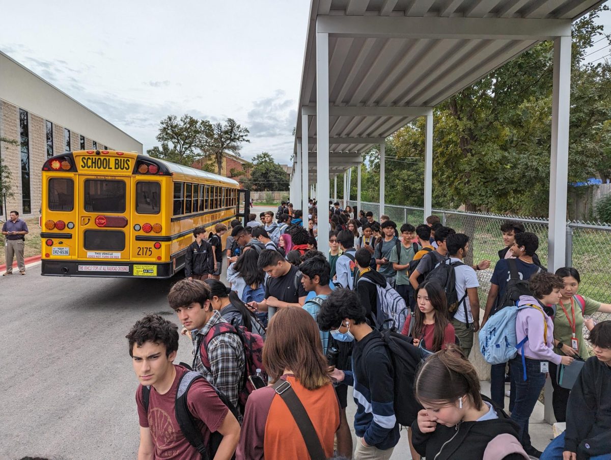 Students+wait+for+their+buses+after+school.+Although+62.5%25+of+students+who+responded+to+a+survey+about+the+impact+of+the+national+bus+driver+shortage+reported+that+their+buses+were+usually+late%2C+several+students+had+positive+experiences+with+their+bus+drivers.+My+bus+driver+is+always+on+time+and+really+cares+about+us%2C+Advait+Omshankar+27+said.+She+has+fought+for+3+different+buses+just+because+it+was+hot+on+%5Beach%5D+one.