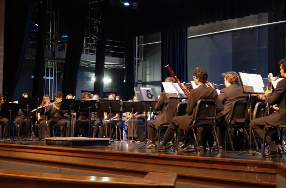 The 6A Symphonic Band performs at the Pflugerville PAC. The performing students had hours to prepare together at the Region Band clinic. “My favorite part of the concert was also playing the Adagio. I think it’s the best piece we executed,” Max Fullerton ‘27 said. 
