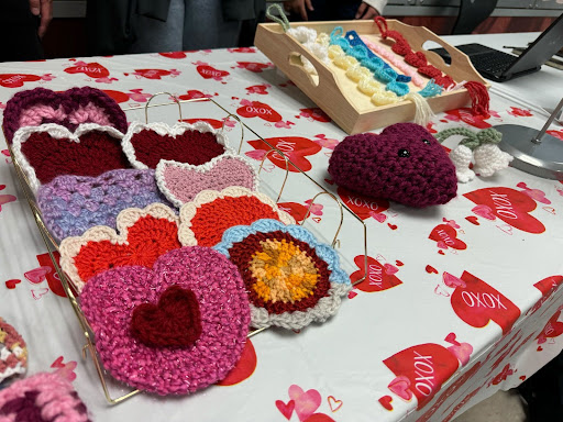 Arranged by style, the Fiber Arts Club stand displays plushies, coasters, keychains and other goods made for the sale. The first of its kind for the club, the sale allowed club members to showcase their love for craft while giving back to the community. 