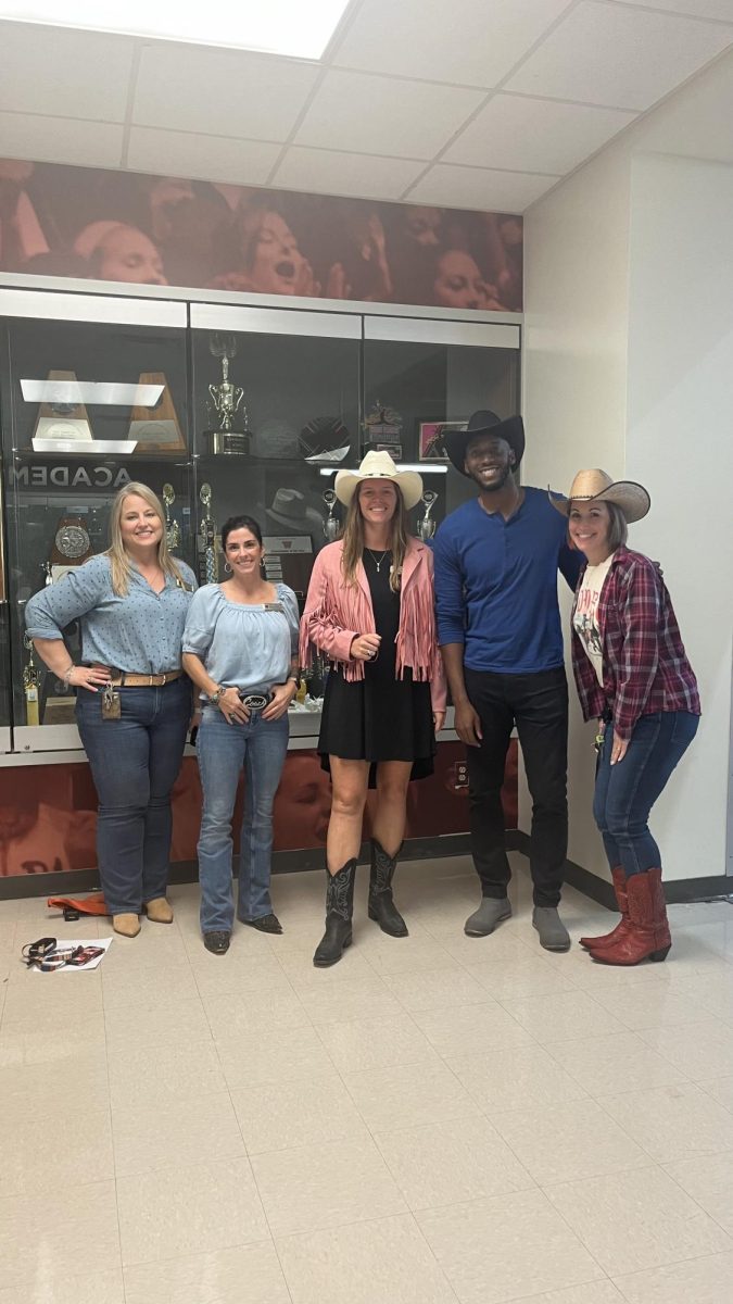 Posing proudly in their spirited getup, staff from the administration team shows off their cowboy attire for Western Wednesday. Howdy Week not only saw multiple students express themselves through fashion, but also gave staff an opportunity to have fun along with their students. 