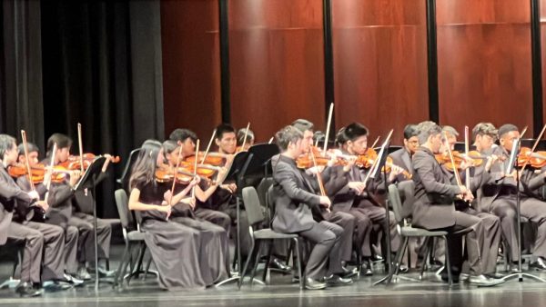 During the Orchestra Winter Concert, the Philharmonic 2nd Block Orchestra displayed much skill, performing three pieces,  "Symphony No.1" by Prokofiev, "Winter Soliloquy", by Francis Feese, and the "Nutcracker Suite" by Tchaikovsky.