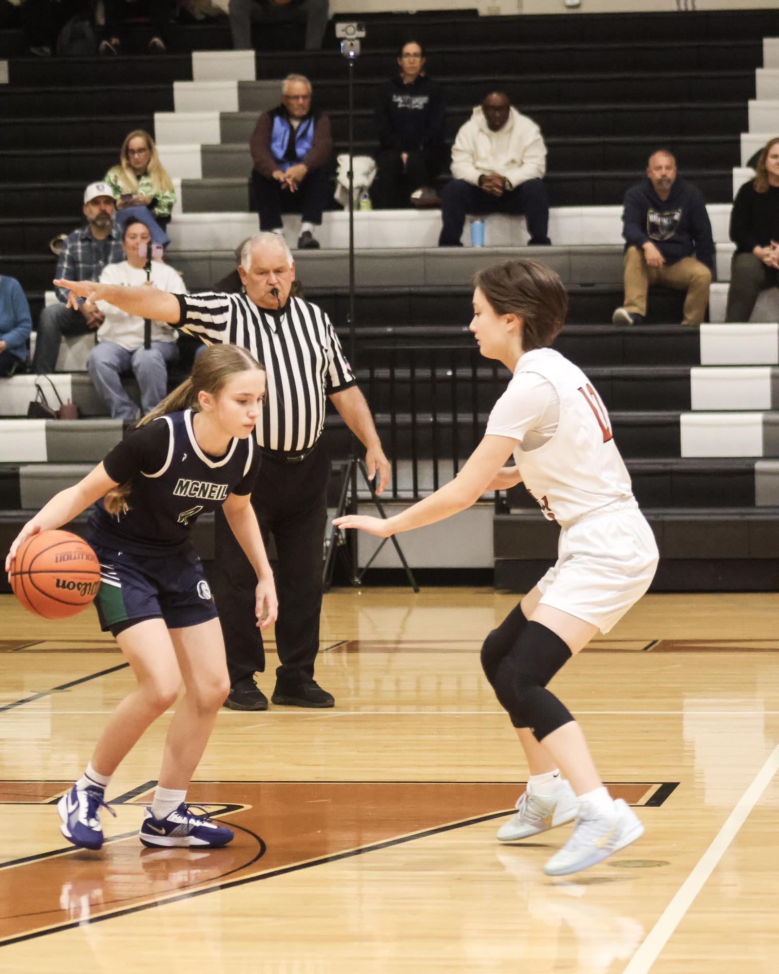 JV Women's Basketball Defeats Rival McNeil Mavericks 42-41