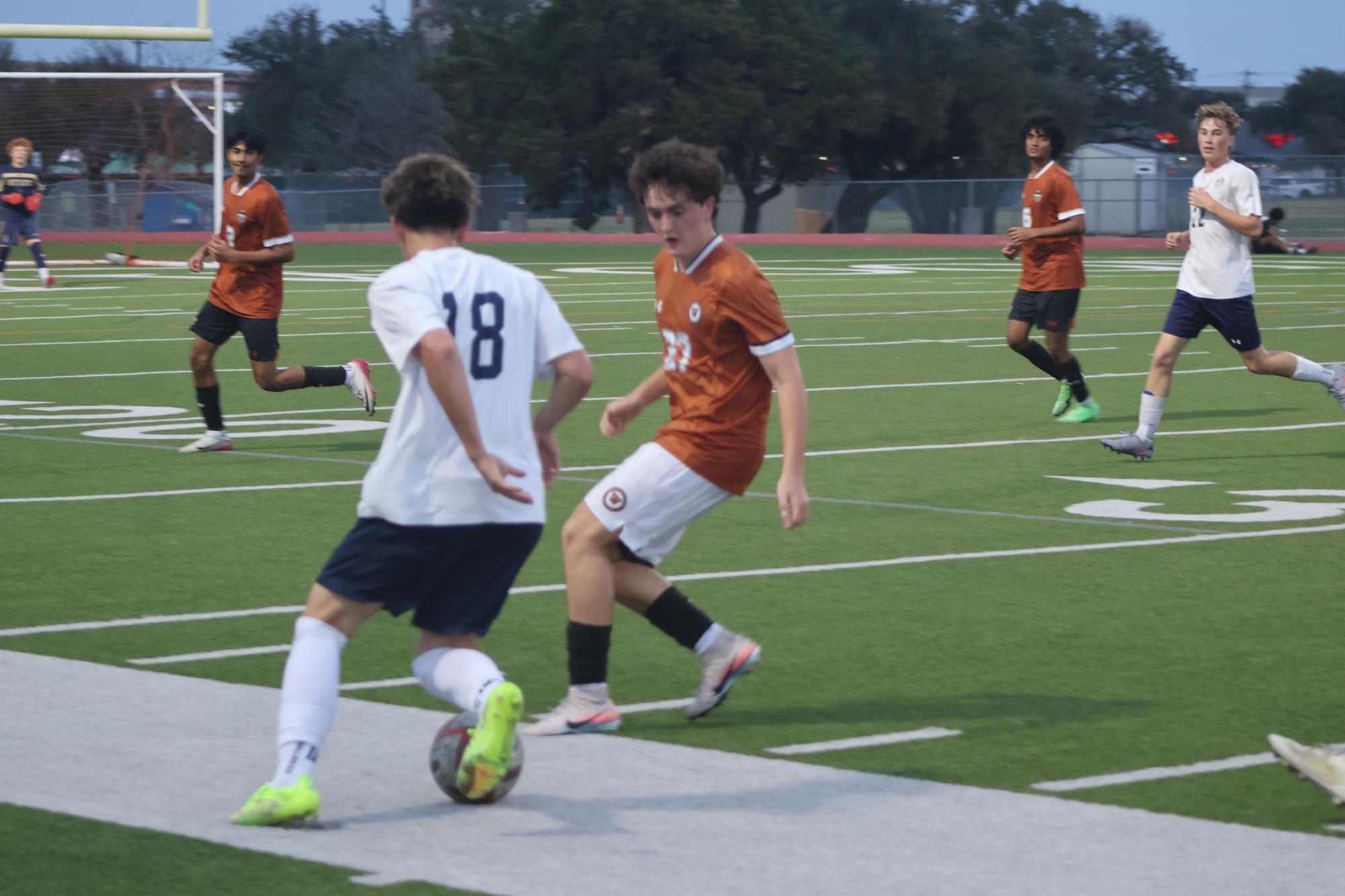 The JV Orange Boys Soccer Equalize with McNeil Mavericks 1-1