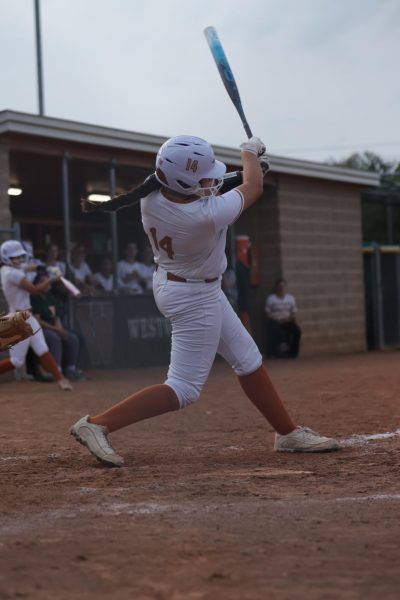 Mid swing, Marisela Alba '29 helps keep the momentum against the Mavericks. In an explosive third inning, the Warriors gained a seven run lead on Tuesdays game.